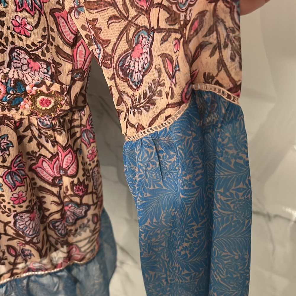 Soft surroundings pergola embroidered floral print sheer tunic Sz s - Picture 8 of 11